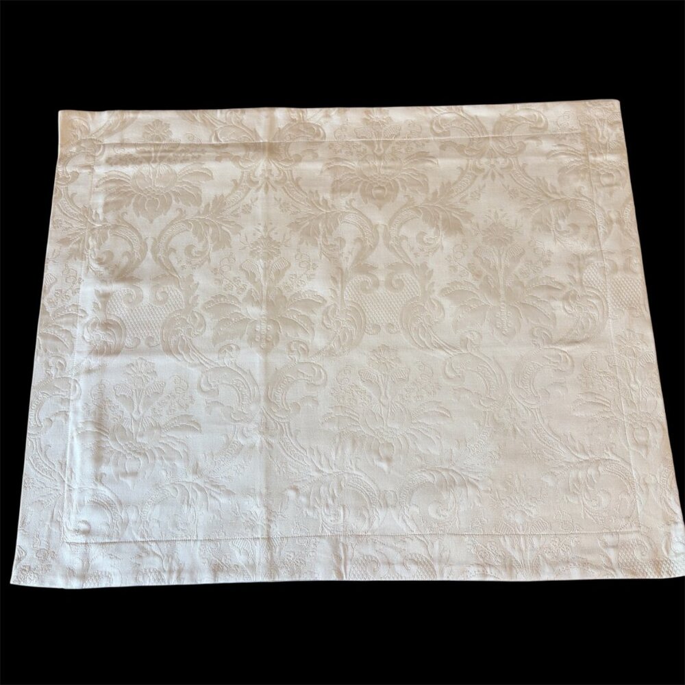 SFERRA Damask Taupe Pillow Sham 100% Egyptian Cotton 24 x 40 inches King